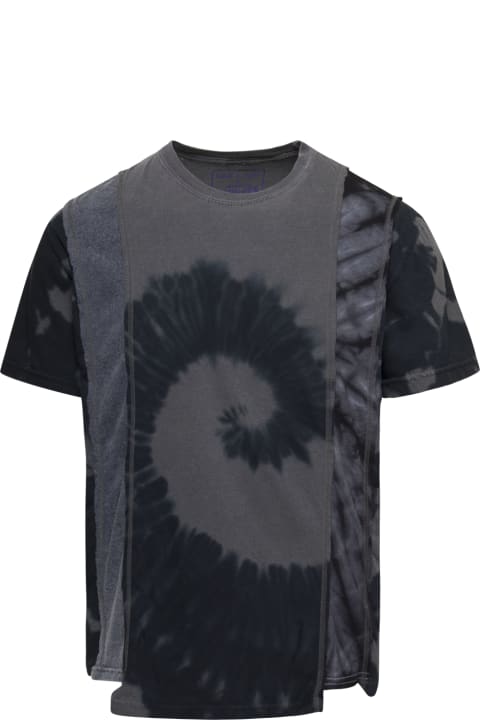 'five Cuts' Grey Patchwork Tie-dye Crewneck T-shirt Man Needles