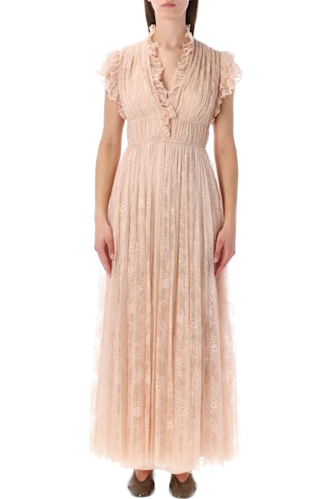 Homeware Alberta Ferretti Alberta Ferretti Pleated Lace Evening Dress