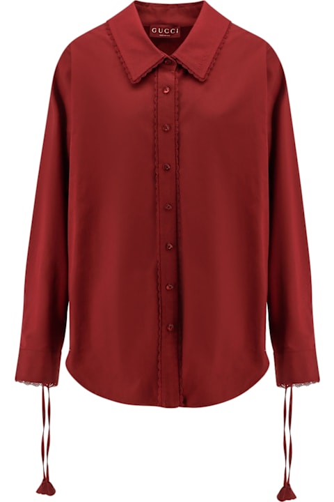 Fashion for Women Gucci Cotton Popeline Shirt With Ties And Laces Profiles