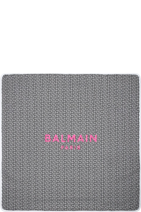 Accessories & Gifts for Kids Balmain Multicolor Blanket For Baby Girl With Iconic Labyrinth