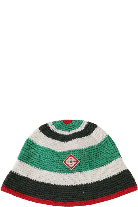 Hats for Men Casablanca Logo Patch Crochet Hat