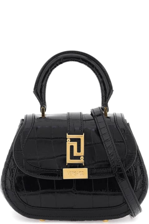 Totes for Women Versace Embossed Leather Mini Bag
