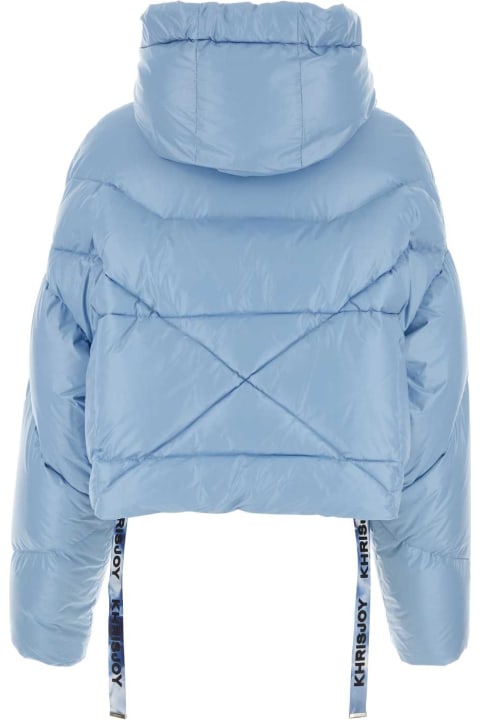 Khrisjoy Clothing for Women Khrisjoy Pastel Light-blue Nylon Cropped Down Jacket
