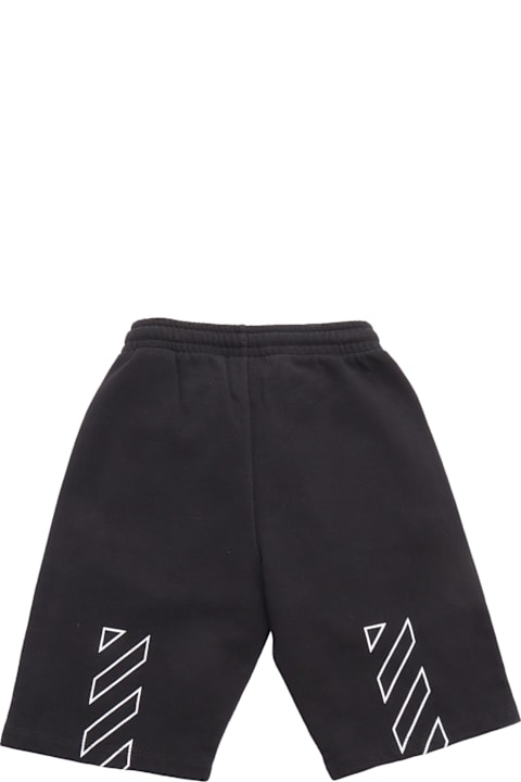 Off-White Bottoms for Boys Off-White Bookish Diag Sweatshort Black - White