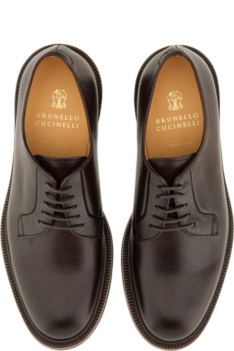 Brunello Cucinelli أحذية برباط لـ القسم الرجالي Brunello Cucinelli Leather Derby.