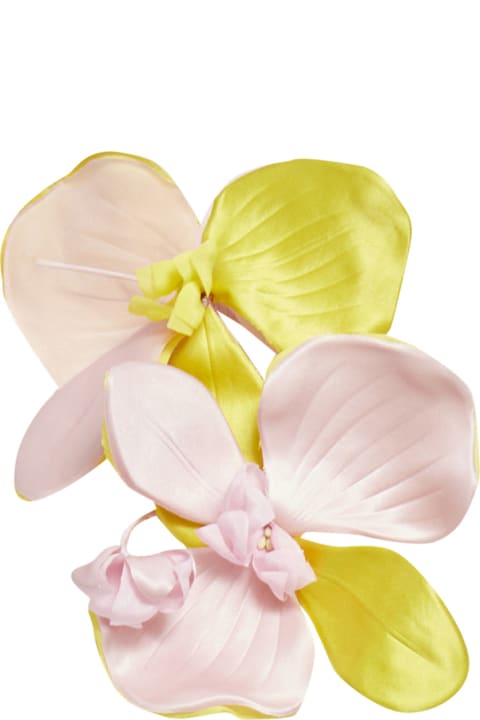 Spilla Orchidea In Seta