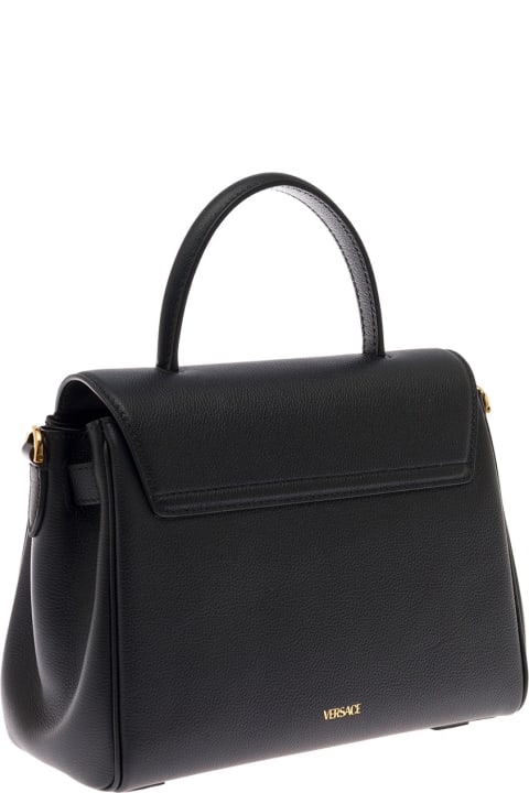 Versace Woman's La Medusa Black Leather Handbag