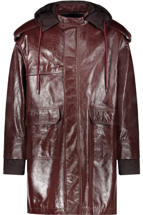 メンズ AMBUSHのコート＆ジャケット AMBUSH Hooded Leather Jacket