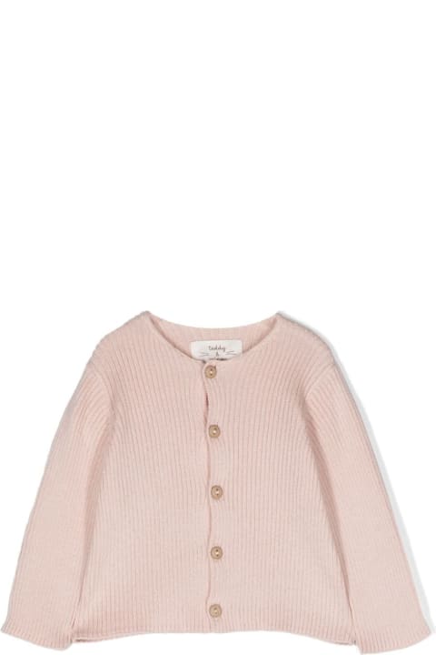 Teddy & Minou Sweaters & Sweatshirts for Baby Boys Teddy & Minou Pink Ribbed Cotton Cardigan