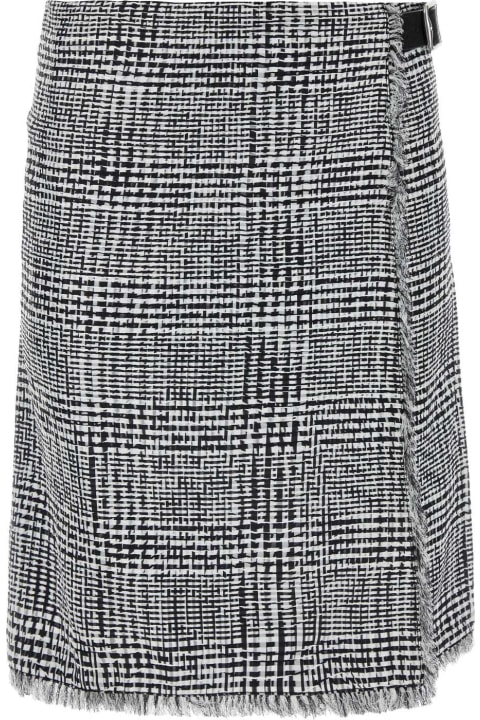 Burberry for Women Burberry Embroidered Houndstooth Skirt