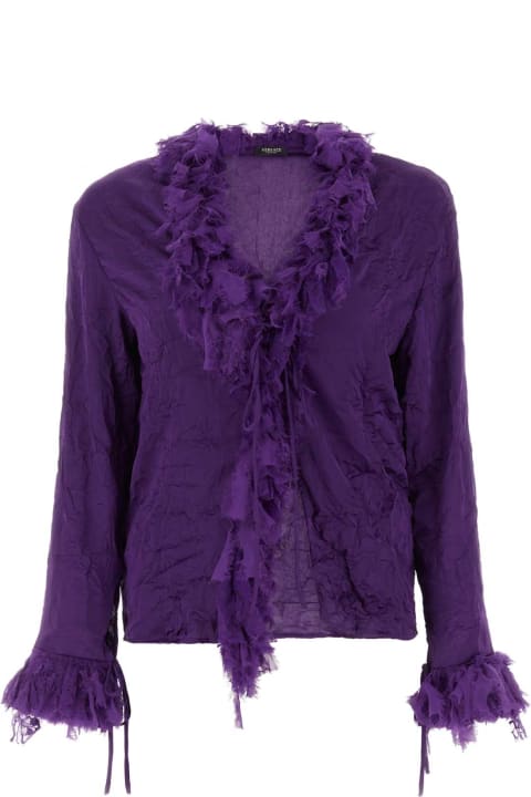 ウィメンズ Versaceのトップス Versace Purple Polyester Blouse