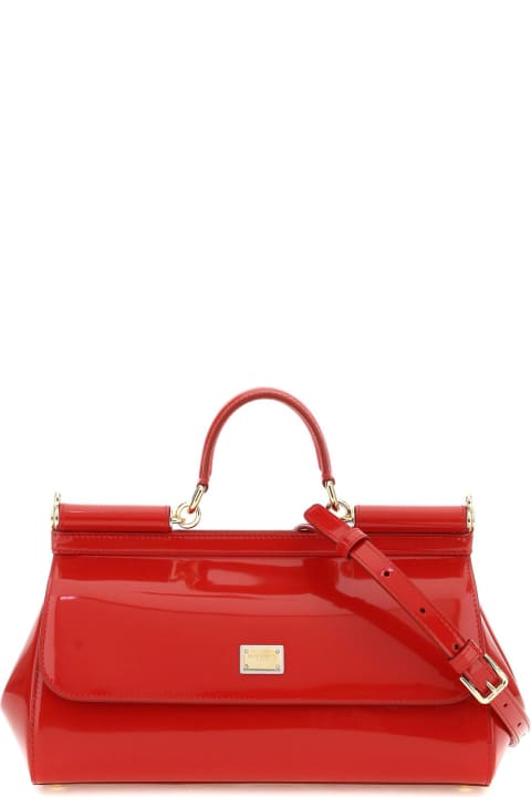 Totes for Women Dolce & Gabbana Patent Leather Medium New Sicily Bag