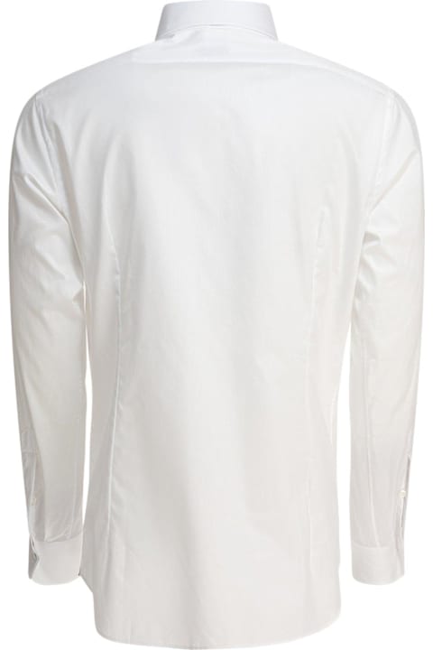 Tagliatore 0205 لـ Men Tagliatore 0205 Long-sleeved Curved Hem Shirt