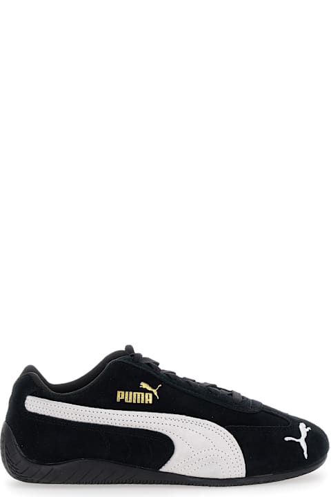 Puma for Kids Puma 'speedcat' Black Sneakers With Logo Print On The Side And Logo Lettering On The Side In Leather Unisex