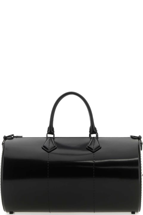Fashion for Women Max Mara Black Leather Brushedrolll Handbag