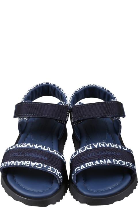 Dolce & Gabbana for Boys Dolce & Gabbana Blue Sandals For Kids With Logo