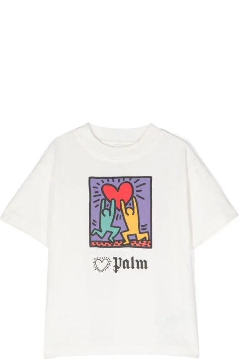 Palm Angels for Kids Palm Angels Pa X Kh Holding Heart Tee