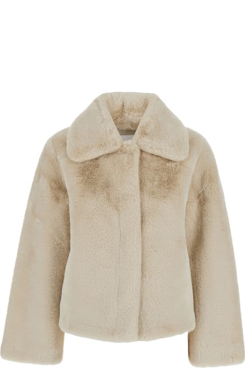 Apparis for Women Apparis 'elis' Beige Jacket With Collar In Eco Fur Woman