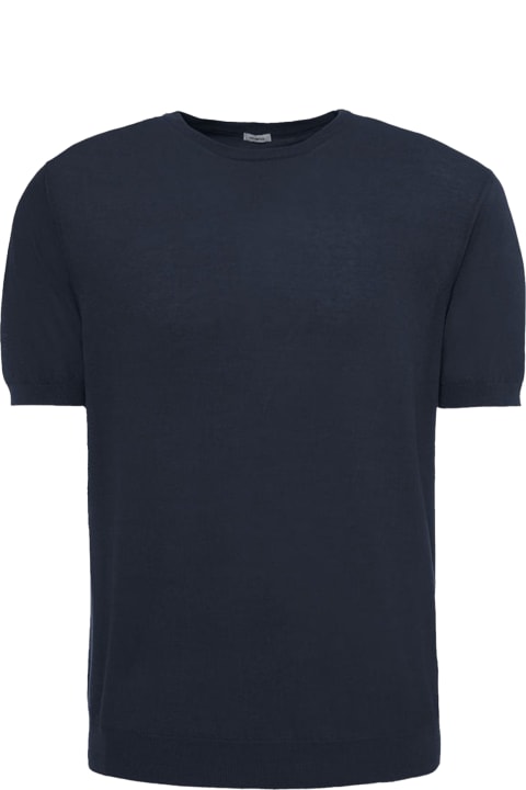 メンズ Maloのトップス Malo Navy Blue Cotton T-shirt