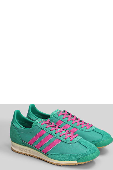 Adidas Sl 72 Og Sneakers In Green Suede And Fabric
