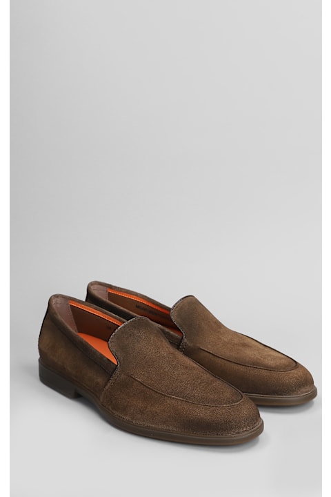 Santoni for Men Santoni Malibu Loafers In Taupe Suede