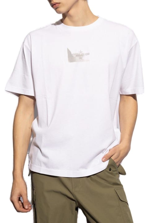 Stone Island Topwear for Men Stone Island Logo Printed Crewneck T-shirt