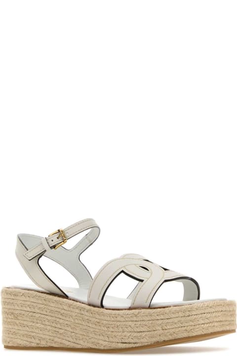 Tod's Sandals for Women Tod's White Leather Wedges