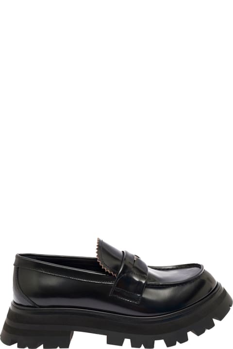 Alexander Mcqueen Woman's Black Oversize Leather Loafers