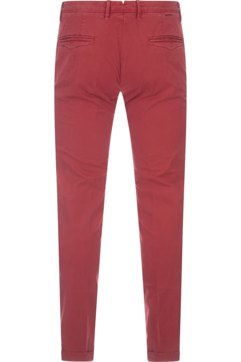 Fashion for Men Incotex Red Stretch Gabardine Slim Fit Trousers