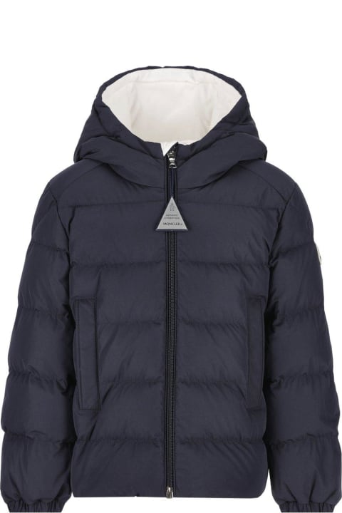 Sale for Baby Girls Moncler Logo Embroidered Hooded Padded Jacket