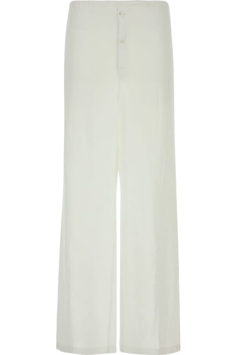 Prada Clothing for Men Prada White Cotton Wide-leg Pant