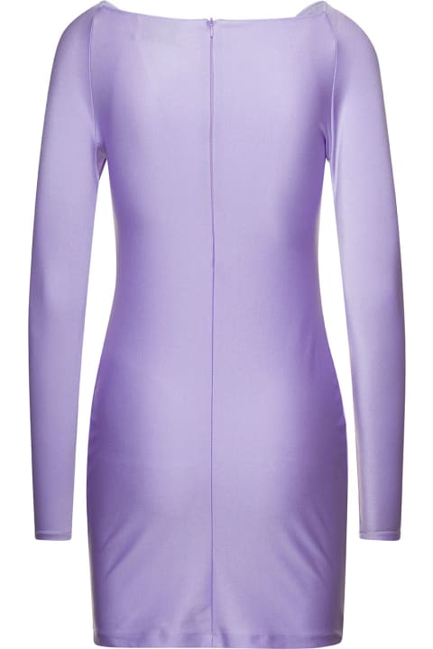 Coperni for Women Coperni Mini Lavender Dress With Twisted Cut-out Detail In Stretch Polyamide Woman Dress