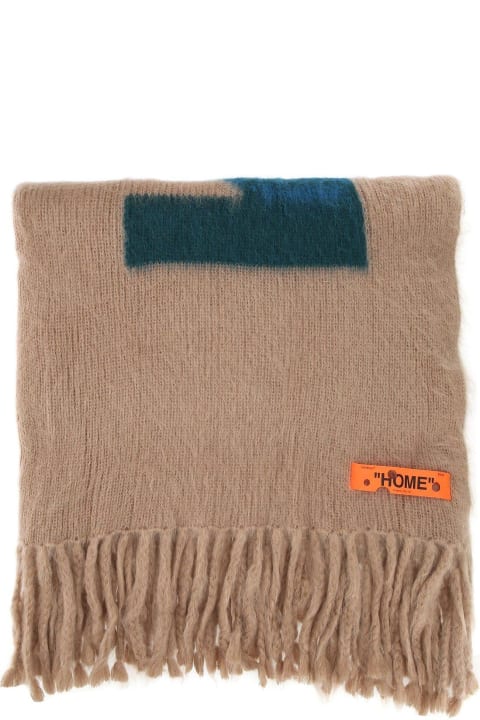 Off-White Textiles & Linens Off-White Cappuccino Mohair Blend Blanket