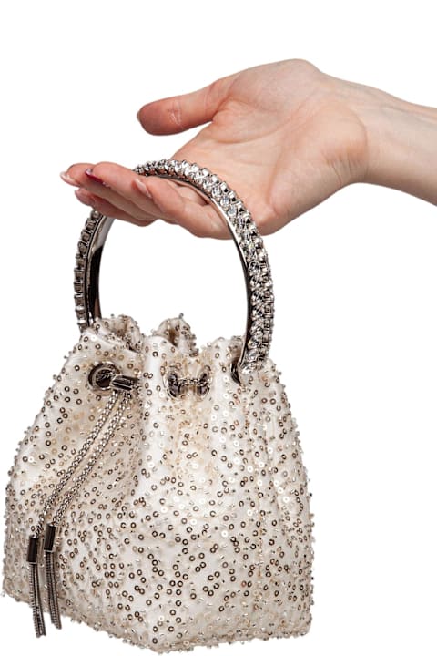 Homeware Jimmy Choo Bon Bon Satin Bag With Micro Net And Applied Stones