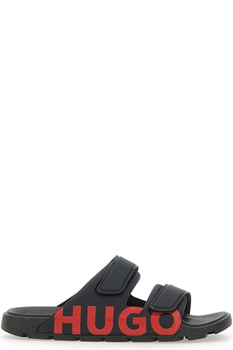 Hugo Boss أحذية أخرى لـ القسم الرجالي Hugo Boss Double Touch-closure Straps Logo Sandals
