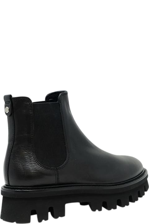Agl Black Leather Natalia Chelsea Ankle Boots