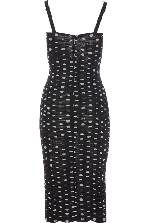 Fashion for Women Dolce & Gabbana Tulle Dot Print Longuette Dress