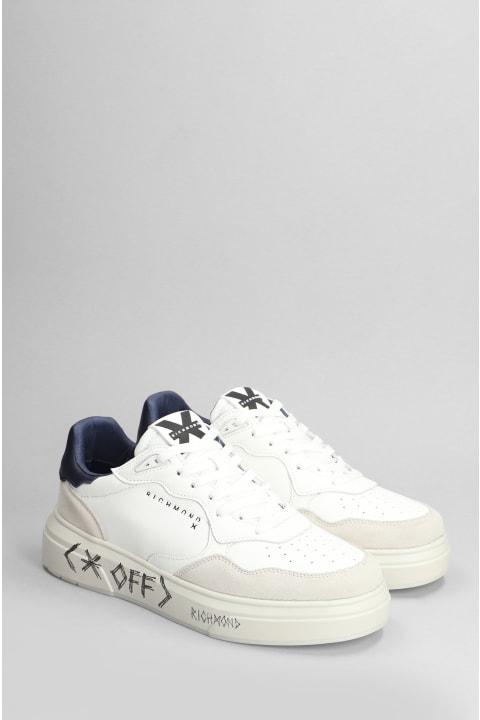 Sneakers for Men John Richmond Sneakers In White Suede And Leather