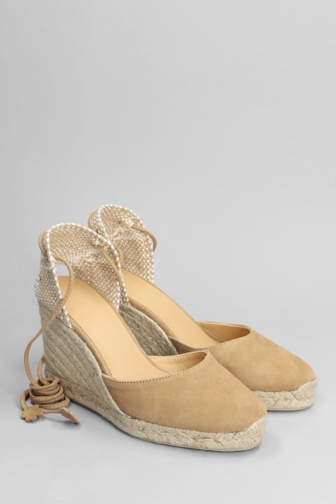 Wedges for Women Castañer Carina-8-007 Wedges In Leather Color Suede