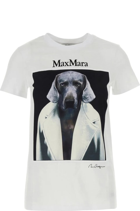 Max Mara Topwear for Women Max Mara White Cotton Cipria T-shirt