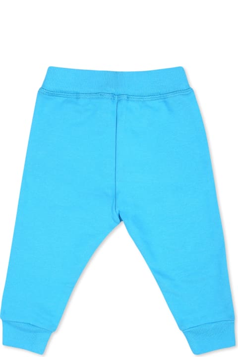 ベビーガールズ Dsquared2のボトムス Dsquared2 Light Blue Trousers For Baby Boy With Logo