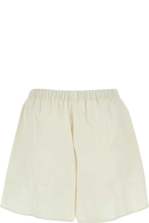 Pants & Shorts for Women Miu Miu Ivory Cotton Shorts