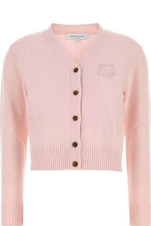 Maison Kitsuné لـ Women Maison Kitsuné Pastel Pink Wool Blend Cardigan