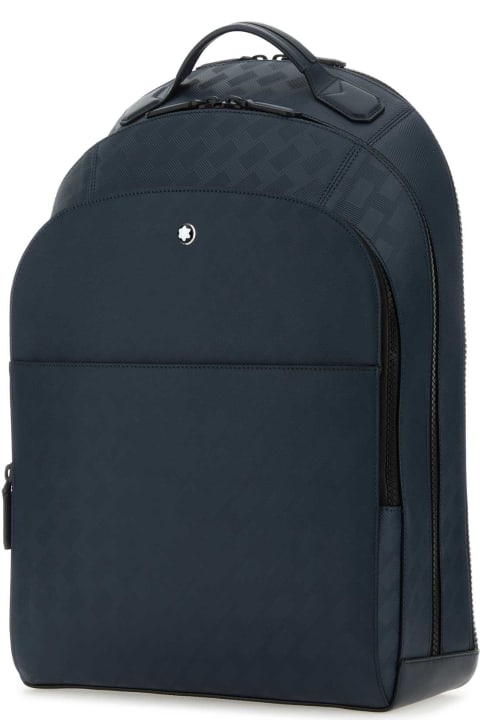Backpacks for Men Montblanc Blue Leather Extreme 3.0 Backpack