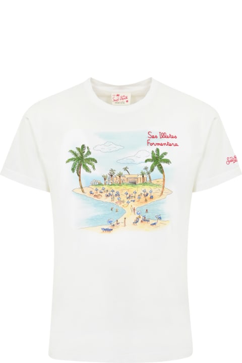MC2 Saint Barth Clothing for Men MC2 Saint Barth T-shirt With "ses Illetes Formentera" Embroidery