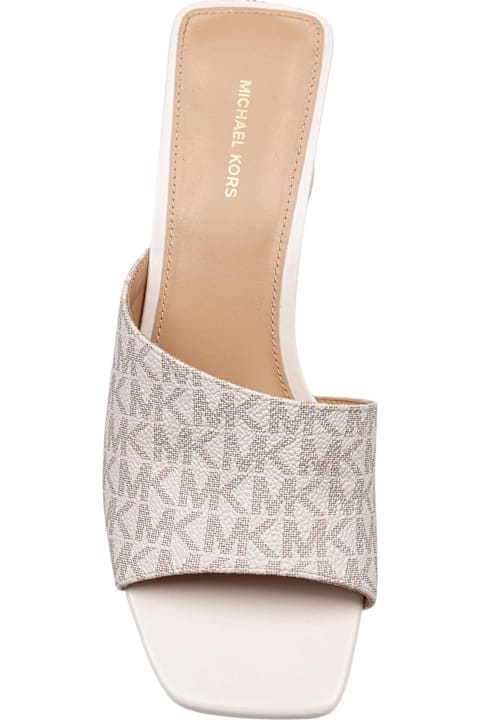 Michael Kors Sandals for Women Michael Kors Merriam Wedge Clog In Canvas With Logo Print