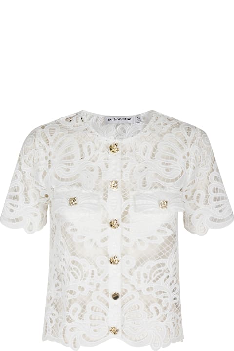 Tシャツ・カットソー SELF PORTRAIT Viscose top with lace inserts Self-Portrait Viscose Top With Lace Inserts | Grailed