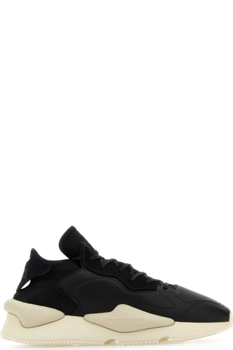 Y-3 for Men Y-3 Black Fabric And Leather Y-3 Kaiwa Sneakers