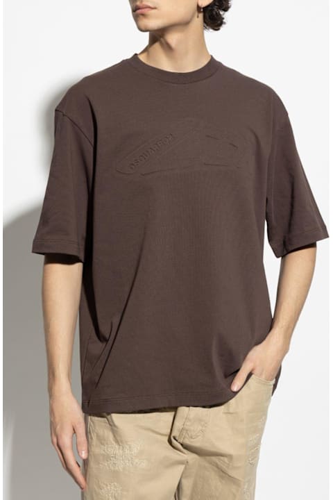 Dsquared2 Clothing for Men Dsquared2 Logo Embossed Crewneck T-shirt