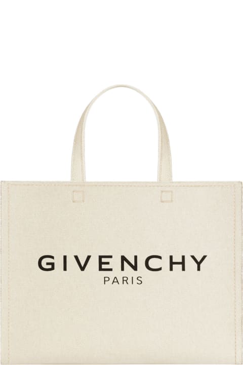 Givenchy for Women Givenchy Small G-tote Bag In Natural Beige Canvas